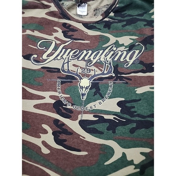 Yuengling Beer Camo Shirt Mens‎ Large Deer Skull Hunting All Over Print Outdoors - Picture 2 of 8